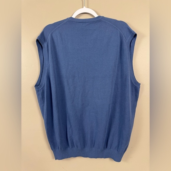 Jos. A. Bank dusty blue V-Neck Sweater vest 100% Pima cotton size XL - Picture 3 of 6